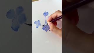 Watercolor flower tutorial for beginners Blue Snowflake #Watercolor painting tutorial#Crea