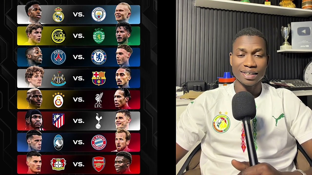 Tirage huitièmes … ligue des champions.. réal Madrid vs Man city .. Barca …