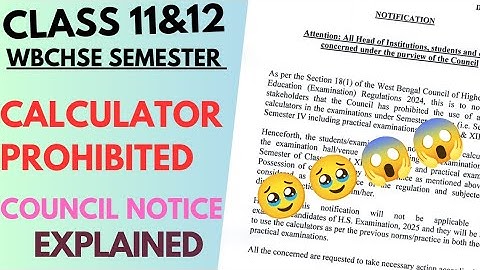 WBCHSE Semester Calculator use Prohibited || Class 11 & 12 || Commerce WBCHSE
