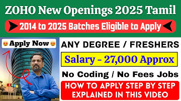 ZOHO New Openings 2025 🔥 No Coding Job for Freshers | Entry Level Jobs | Apply Now | Trending Jobs