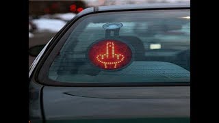 Mittelfinger-Schild für Auto. Mittelfinger-Licht für Auto, LKW, Auto-Licht