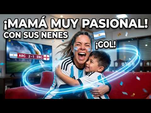 REACCION INTENSA DE mama y nene Argentina 2 Inglaterra 1