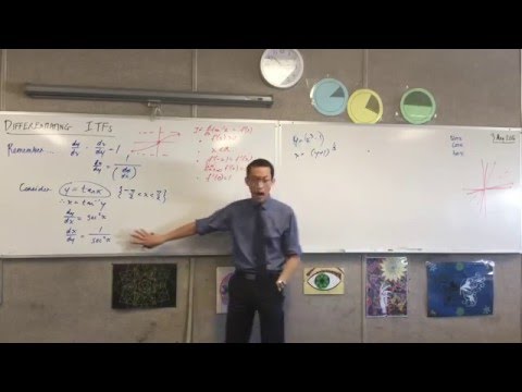 Differentiation of ITFs (2 of 3: Using Trig Identities to find the derivative of tan¯¹(x))