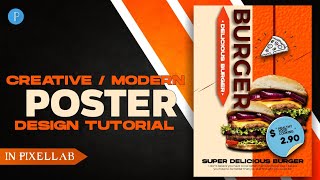 Food Poster Design In Pixellab | Social Media Poster Design on android | poster Graphics  Design screenshot 1