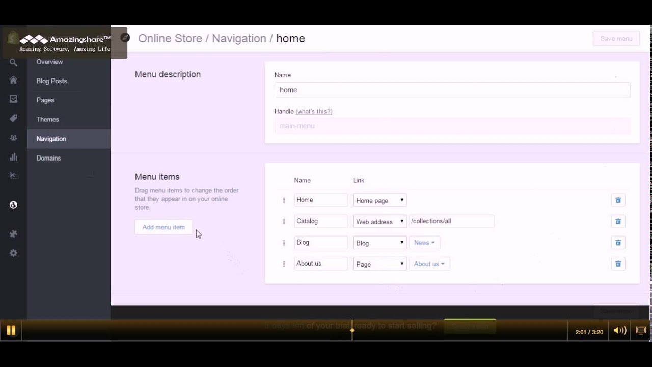 make an online menu