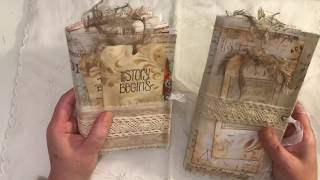 2 fabric covered vintage journals  TN size and a 7'' x 4.5''