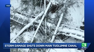 Winter storm breaks Tuolumne County water canal flumes