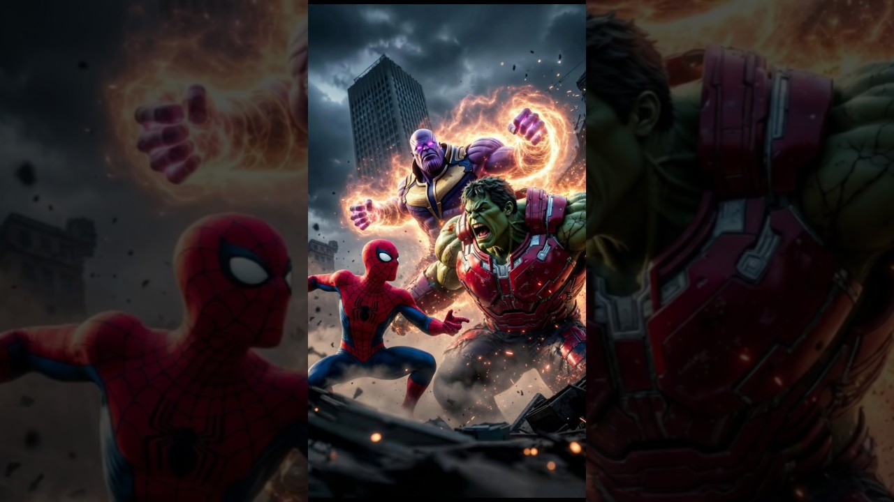 Hulk & Spider-Man save each other vs Thanos Epic Rescue Battle 
