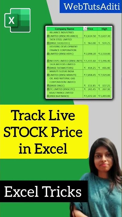 Excel Tricks Track Live Stock Prices In Excel excel exceltricks excel-tricks-track-live-stock-prices-in-excel-excel-exceltricks