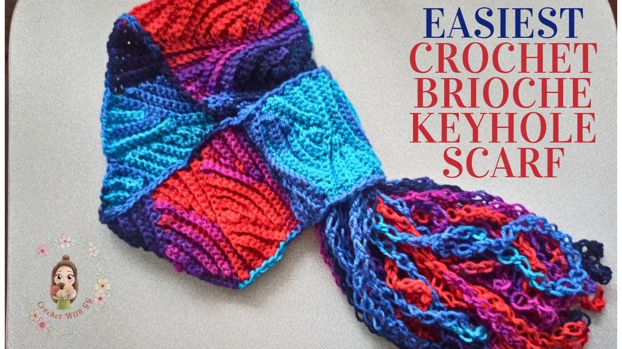 Самый простой мастер-класс по вязанию крючком шарфа-«замочной скважины» в технике бриоши | Подход...