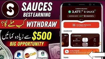 Sauces Best Earning App | Crypto Airdrop by ice open Network project | Without investment Work