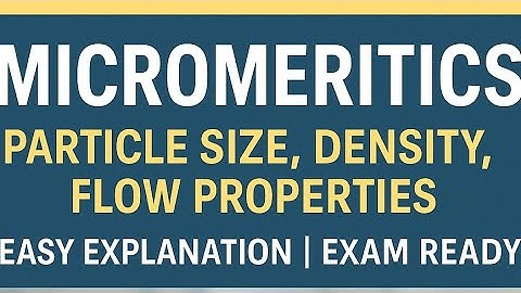Micromeritics in PharmaceuticsSubtext (Optional): Particle Size, Shape, Flow & Surface Area