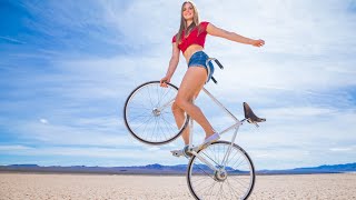 Unbelievable Bike Tricks in the Desert  Photo shoot behind the scenes  Violalovescycling