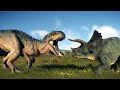 THE HERBIVOROUS TRICERATOPS VS ALL LARGE CARNIVORES DINOSAUR - BATTLE || JURASSIC WORLD EVOLUTION 2