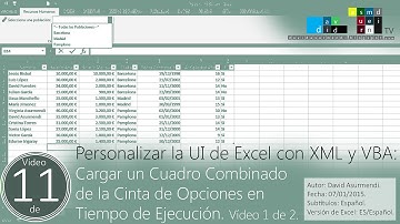 Cargar un Cuadro Combinado o ComboBox de la Cinta de Opciones en Tiempo de Ejecución. Vídeo 1 de 2.