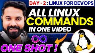 All Linux Commands in 1 Video (Handson) | Linux For DevOps (Day 2)