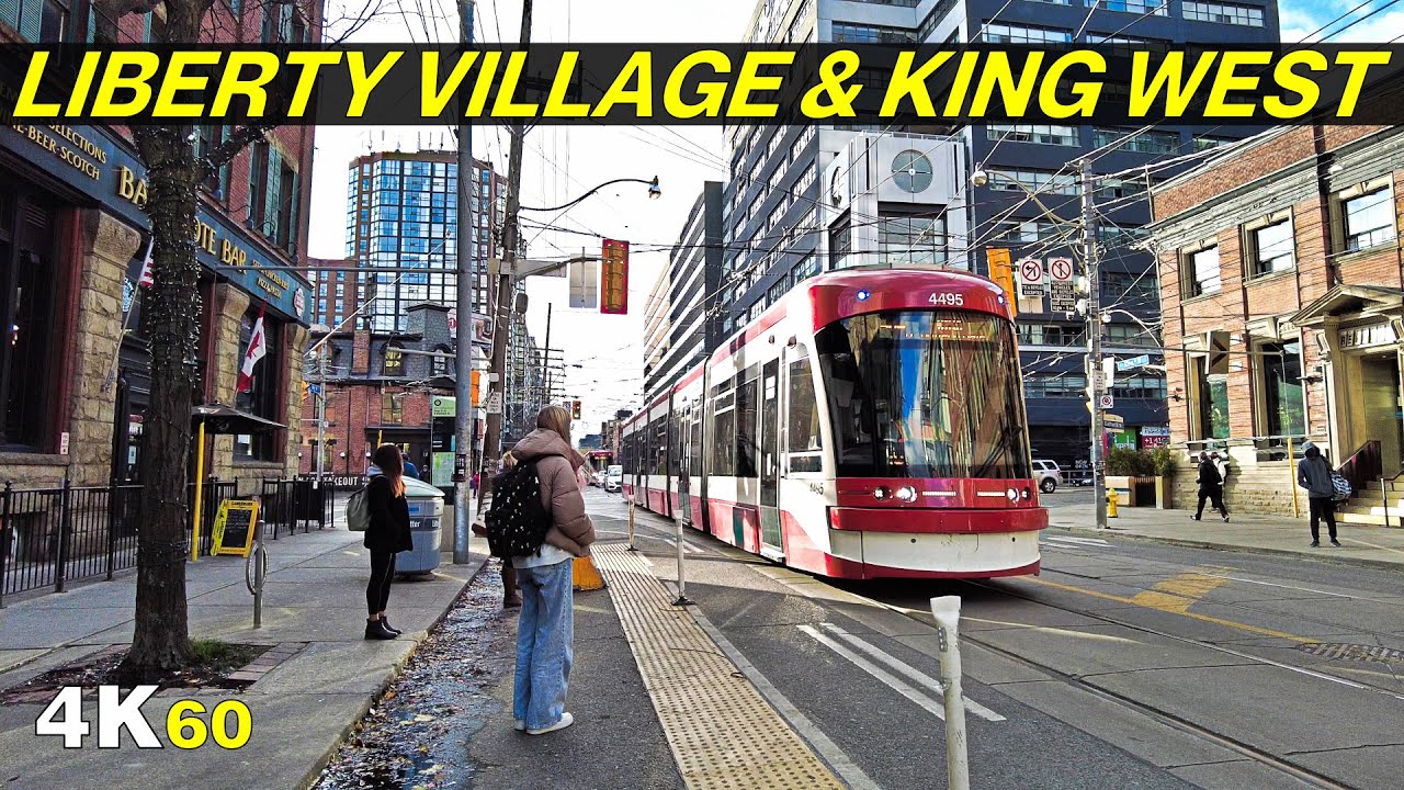 Toronto Liberty Village & King West Walk by a Closed Bridge (Nov 2021)