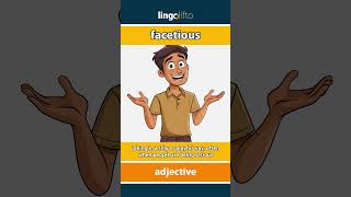Facetious Meaning Flash Card Learn English Vocabulary