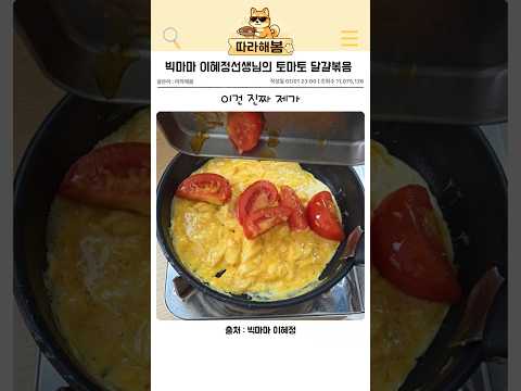 빅마마 이혜정선생님의 토마토달걀볶음 thumbnail