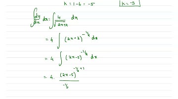 Integration - Chapter 9 - Exercise 9C - Problem 6 - A curve is such that dy/dx=4/sqrt(2x+k)