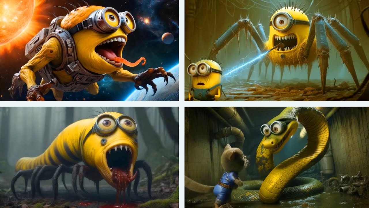 Minion Rattle MINION ASTRONAUT MONSTER🆚️ MINION SPIDER🆚️MINION WORM🆚️ MINION SNAKE ...