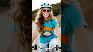 Wanna go for a ride?  #ai #beauty #aigirlmodel #photography #beautifulgirl #model #blonde #bike