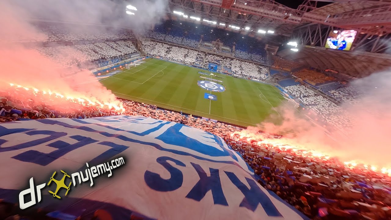 Doping kibiców okiem drona FPV. Lech Poznań - Jagiellonia Białystok, 19.03.2022