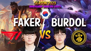 T1 Faker vs LSB Burdol - Faker KSANTE vs Burdol GNAR Top - Patch 13.19 KR Ranked