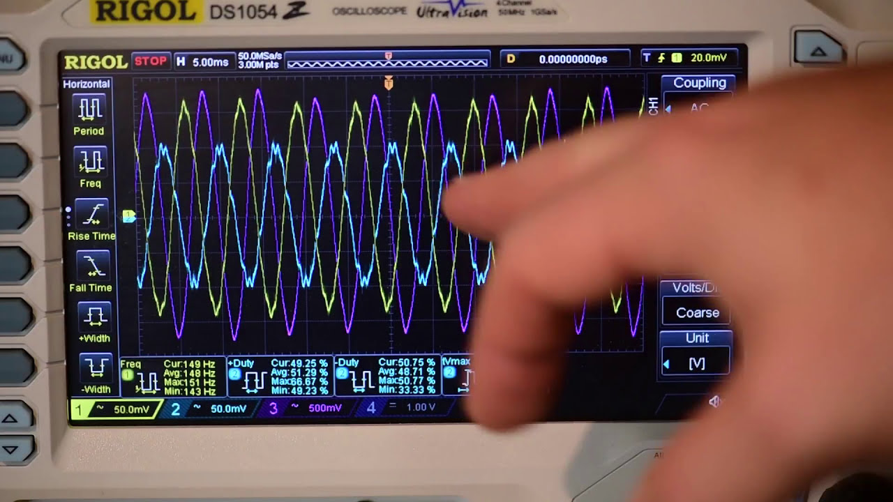 Brushless motor testing with an Oscilloscope
