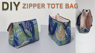 DIY zipper tote bag/wide opening tote bag/입구가 넓게 열리는 토트백만들기[JSDAILY]