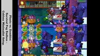 Plants vs  Zombies: Survival Fog Endless - Cobless Minimalist Setup.