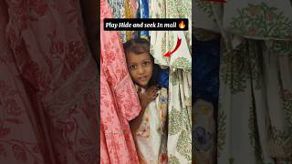 Play Hide and seek in mall with little girl 🔥 #shorts #challenges #foodchallenge