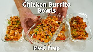 Meal Prep Chicken Burrito Bowls - Creme De La Crumb