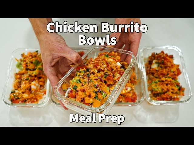 Meal Prep Chicken Burrito Bowls - Creme De La Crumb