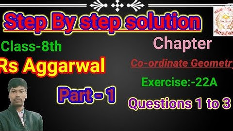 #Coordinate Geometry interoduction 2022 #Class- 8 #Exercise 22A #Question1,2,3 solution #Rs Aggarwal