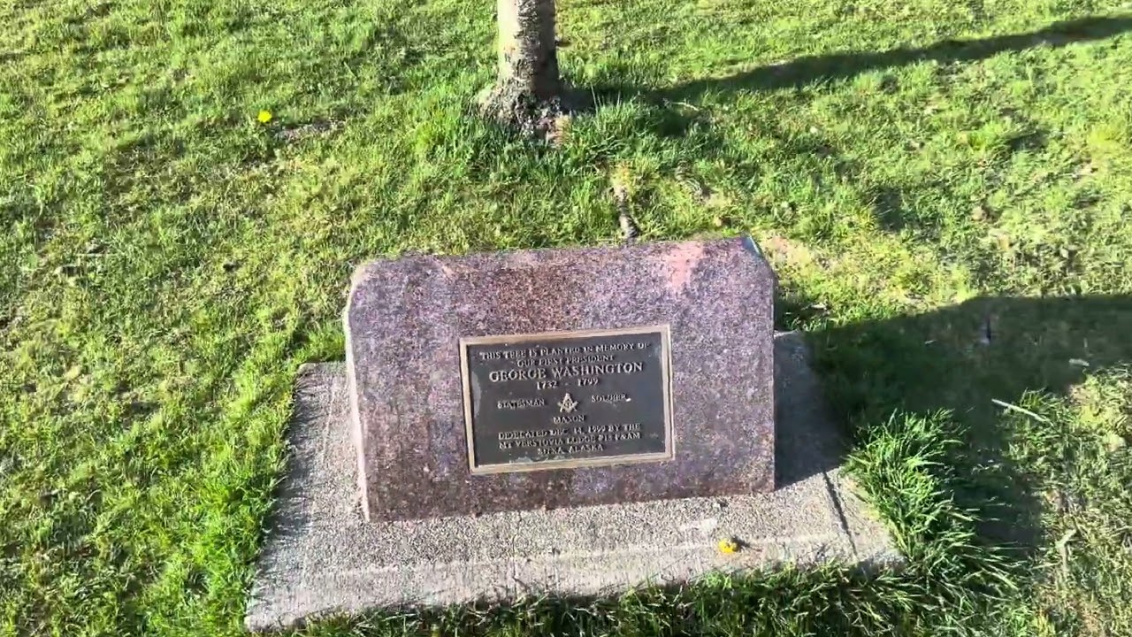 Freemason Dedication Stone, George Washington Tree, Crescent Harbor Sitka Ak 