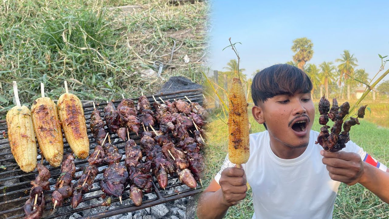 Grilled Duck Gizzard, LiverMake Very Hot Eating So Delicious Reymeas