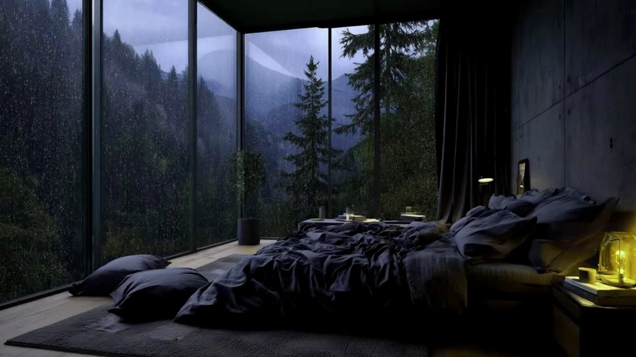 HEAVY RAIN at Night to Sleep Well and Beat Insomnia | Thunderstorm for Insomnia, ASMR, Relax