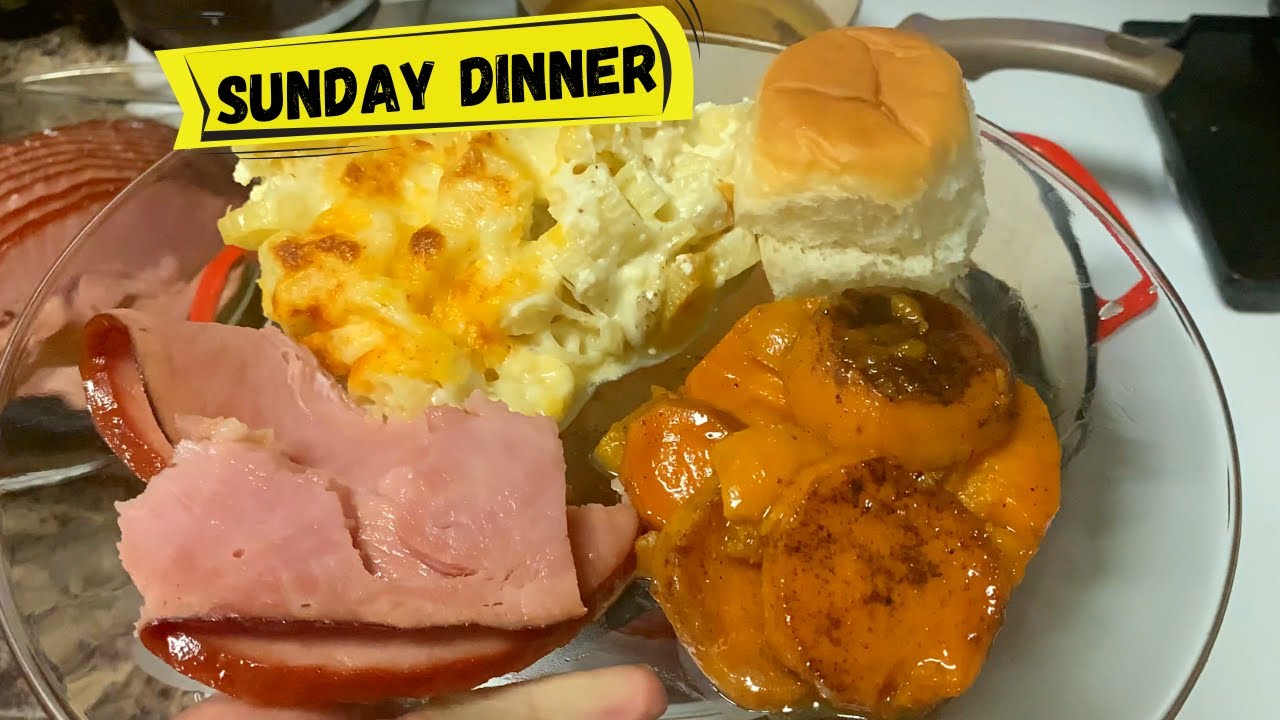 Cooking Sunday Dinner Glazed Ham 🔸 Mac & Cheese 🔸 Candied Yams Soul Food Recipes YouTube