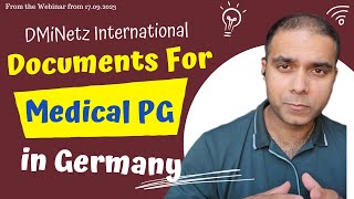 Documents for Medical PG in Germany