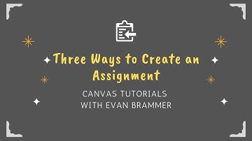 3 Ways to Create an Assignment Canvas Tutorials