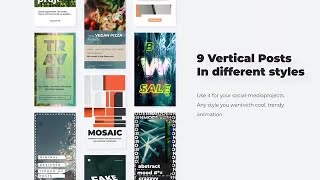 Vertical Posts Pack#4 After Effects Templates