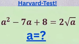 Can you solve for a in this algebra equation| Math Olympiad Mathematics Can you solve for a in this algebra equation| Math Olympiad Mathematics