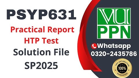 PSYP631 Assignment 1 Practical Solution HTP Test 2025 #vu #psyp631 #HTP