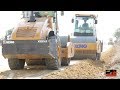 Amazing Equipment Heavy Road Roller and  Motor Grader In Action skills