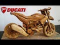 How to make wooden art "DUCATI Hypermotard" Motorcycle toy.