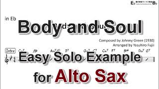 Body and Soul - Easy Solo Example for Alto Sax