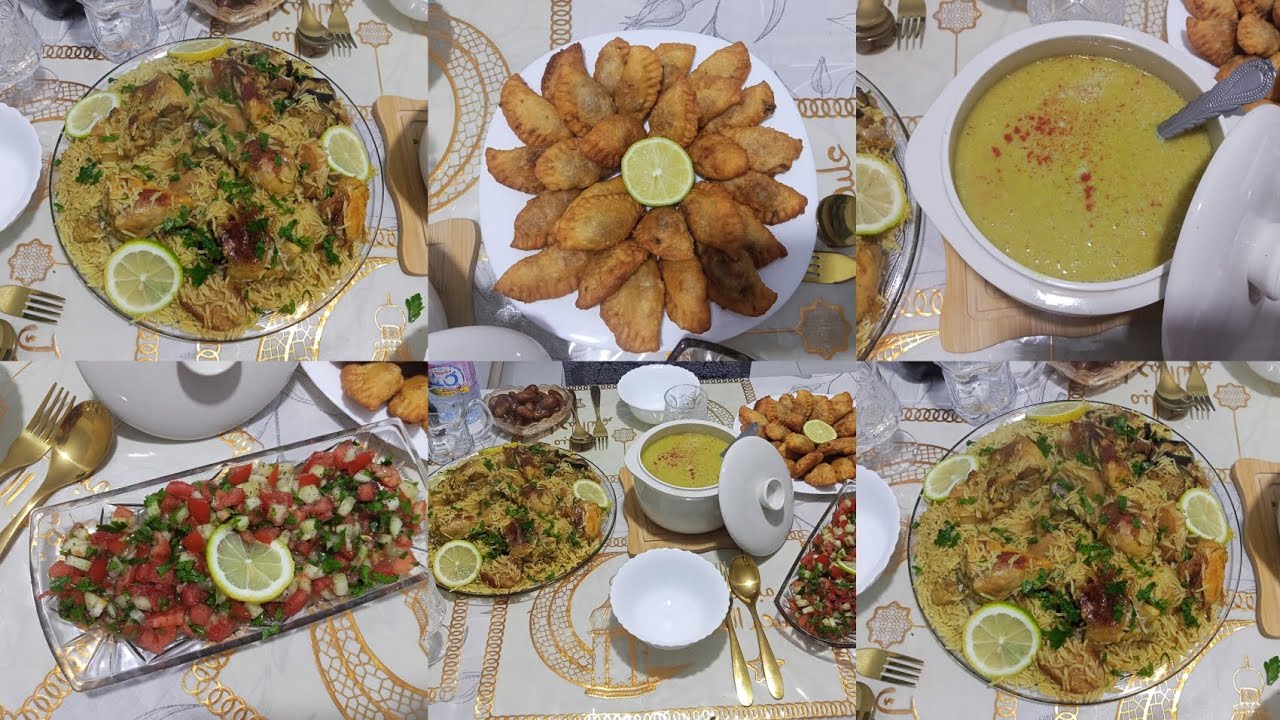 السفرة الرمضانية السورية 🔥بأيادي جزائرية 🇩🇿 مقلوبة بالدجاج مع شوربة العدس 😋 السمبوسك🥟 و السلطة 🥗