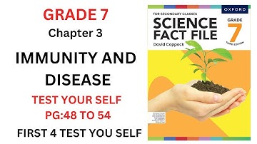 Chapter 3 || Immunity and diseases || Test yourself Page 48 to 54 || first four test yourself ||