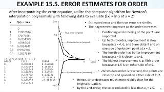 Numerical Methods Lec34 Ch15 Interpolation4 Error Estimation And Algorithm And Examples